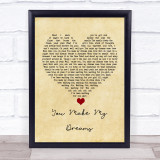 Alex Francis You Make My Dreams Vintage Heart Song Lyric Quote Music Print