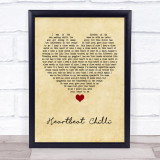 Allo Darlin' Heartbeat Chilli Vintage Heart Song Lyric Quote Music Print
