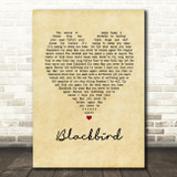 Alter Bridge Blackbird Vintage Heart Song Lyric Quote Music Print