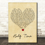 Amy Winehouse Half Time Vintage Heart Song Lyric Quote Music Print