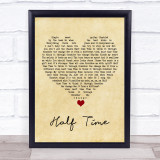Amy Winehouse Half Time Vintage Heart Song Lyric Quote Music Print