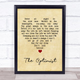 Anathema The Optimist Vintage Heart Song Lyric Quote Music Print