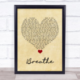 Angels & Airwaves Breathe Vintage Heart Song Lyric Quote Music Print