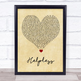 Ashanti Helpless Vintage Heart Song Lyric Quote Music Print