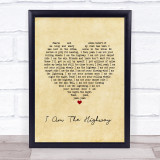 Audioslave I Am The Highway Vintage Heart Song Lyric Quote Music Print