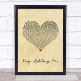 Avril Lavigne Keep Holding On Vintage Heart Song Lyric Quote Music Print