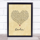 Beach Boys Darlin' Vintage Heart Song Lyric Quote Music Print