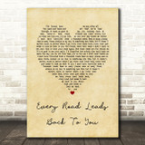 Bette Midler Every Road Leads Back To You Vintage Heart Song Lyric Quote Music Print