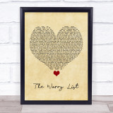 Blue October The Worry List Vintage Heart Song Lyric Quote Music Print