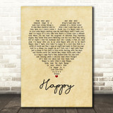 Bruce Springsteen Happy Vintage Heart Song Lyric Quote Music Print
