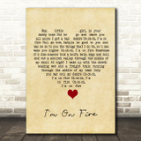 Bruce Springsteen I'm On Fire Vintage Heart Song Lyric Quote Music Print