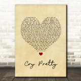 Carrie Underwood Cry Pretty Vintage Heart Song Lyric Quote Music Print