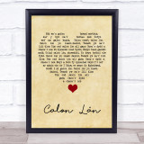Cerys Matthews Calon Lân Vintage Heart Song Lyric Quote Music Print