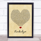 Clean Bandit Rockabye Vintage Heart Song Lyric Quote Music Print