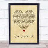 Cliff Lynch + Kim Kane See You In 5 Vintage Heart Song Lyric Quote Music Print