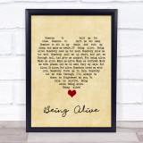 Company OBC Being Alive Vintage Heart Song Lyric Quote Music Print