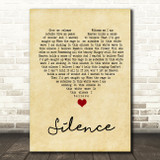 Delerium Silence Vintage Heart Song Lyric Quote Music Print