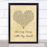 Dillon Carmichael Dancing Away With My Heart Vintage Heart Song Lyric Quote Music Print