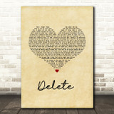DMA'S Delete Vintage Heart Song Lyric Quote Music Print