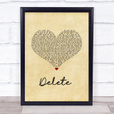 DMA'S Delete Vintage Heart Song Lyric Quote Music Print
