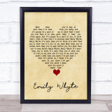 DMA'S Emily Whyte Vintage Heart Song Lyric Quote Music Print