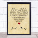 Elvis Costello (The Angels Wanna Wear My) Red Shoes Vintage Heart Song Lyric Quote Music Print