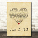 Engelbert Humperdinck Love Is All Vintage Heart Song Lyric Quote Music Print