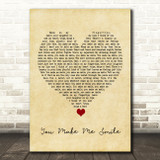 Ernie Halter You Make Me Smile Vintage Heart Song Lyric Quote Music Print