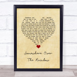 Eva Cassidy Somewhere over the rainbow Vintage Heart Song Lyric Quote Music Print