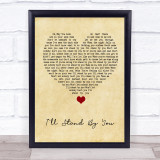 Girls Aloud I'll Stand By You Vintage Heart Song Lyric Quote Music Print