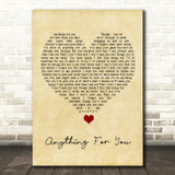 Gloria Estefan Anything For You Vintage Heart Song Lyric Quote Music Print