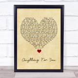 Gloria Estefan Anything For You Vintage Heart Song Lyric Quote Music Print