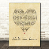 Gregory Abbott Shake You Down Vintage Heart Song Lyric Quote Music Print