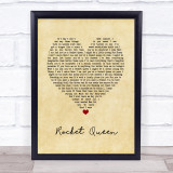 Guns N' Roses Rocket Queen Vintage Heart Song Lyric Quote Music Print