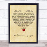 Harry Styles Watermelon Sugar Vintage Heart Song Lyric Quote Music Print