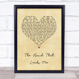 Jane McDonald The Hand That Leads Me Vintage Heart Song Lyric Quote Music Print