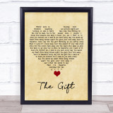 Jim Brickman The Gift Vintage Heart Song Lyric Quote Music Print