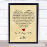 John Legend Each Day Gets Better Vintage Heart Song Lyric Quote Music Print