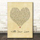 Journey With Your Love Vintage Heart Song Lyric Quote Music Print