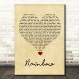 Kacey Musgraves Rainbow Vintage Heart Song Lyric Quote Music Print