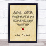 Kane Brown Live Forever Vintage Heart Song Lyric Quote Music Print