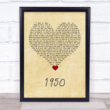 King Princess 1950 Vintage Heart Song Lyric Quote Music Print