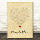 Kings Of Leon Manhattan Vintage Heart Song Lyric Quote Music Print