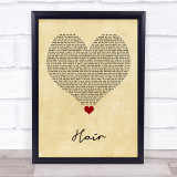 Lady Gaga Hair Vintage Heart Song Lyric Quote Music Print