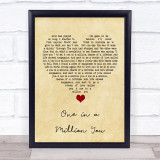 Larry Graham One in a Million You Vintage Heart Song Lyric Quote Music Print