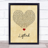 Lighthouse Family Lifted Vintage Heart Song Lyric Quote Music Print
