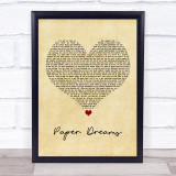 Lucy Spraggan Paper Dreams Vintage Heart Song Lyric Quote Music Print