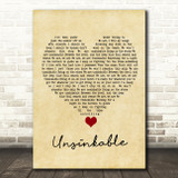 Lucy Spraggan Unsinkable Vintage Heart Song Lyric Quote Music Print