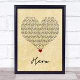 Mariah Carey Hero Vintage Heart Song Lyric Quote Music Print