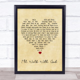 Mario Lanza I'll Walk With God Vintage Heart Song Lyric Quote Music Print
